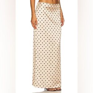 Cream Polka Dot Maxi Skirt